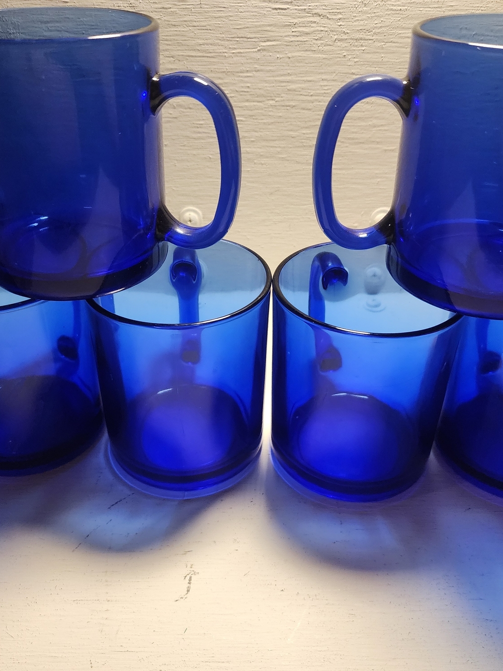 Cobalt Blue Glass Mug - Set of 6